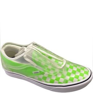 VANS Checkboard ComfyCush Slip-Skool Neon Green Sneakers